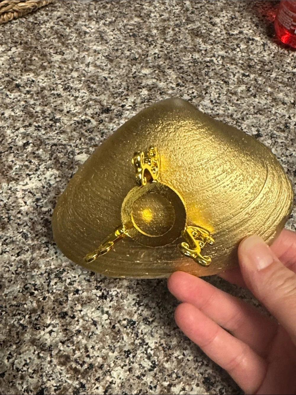 Seaside Decorative Trinket Dish in Gold Trim